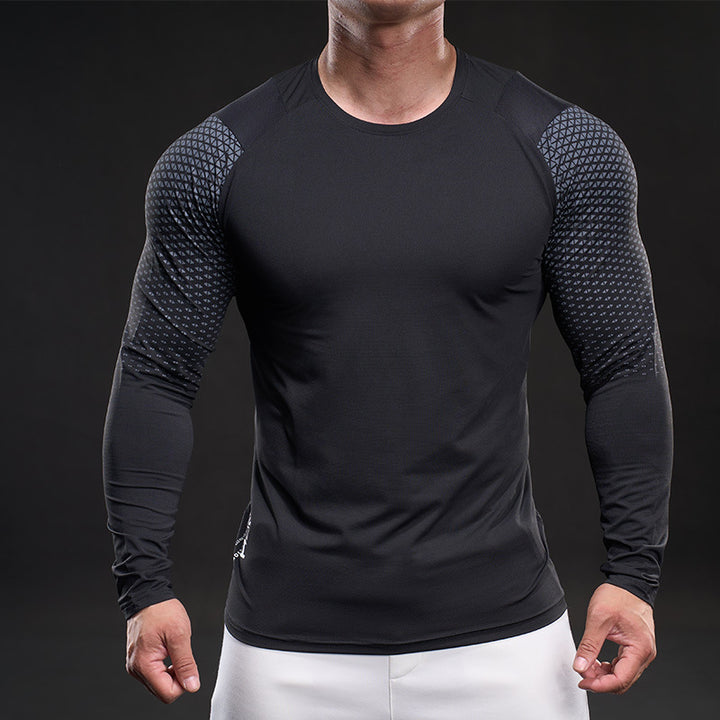 Herren sportliches Langarm-Funktionsshirt mit atmungsaktivem Mesh-Einsatz Aliams