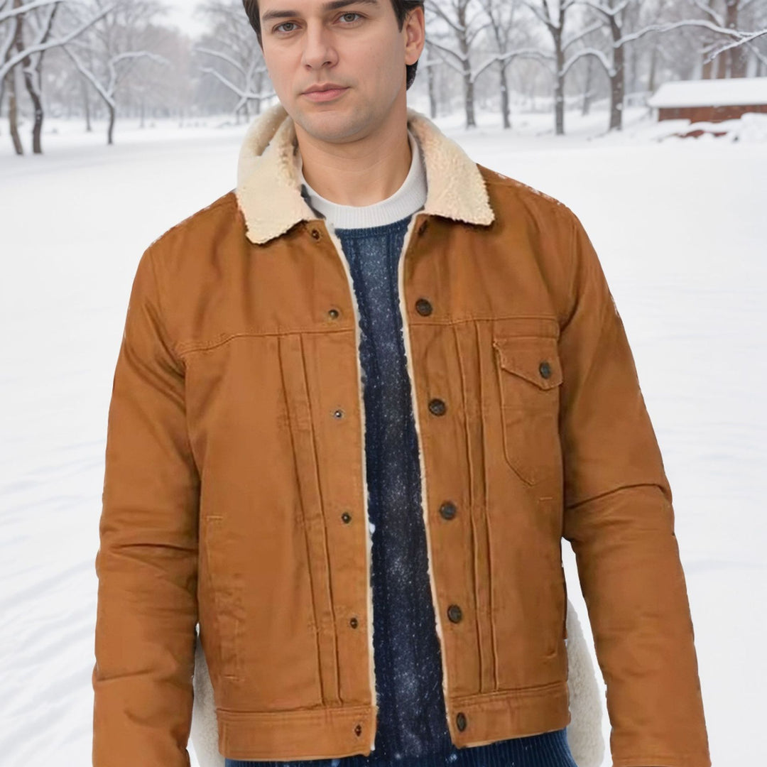 Herren Fleecegefütterte Denimjacke Aliams