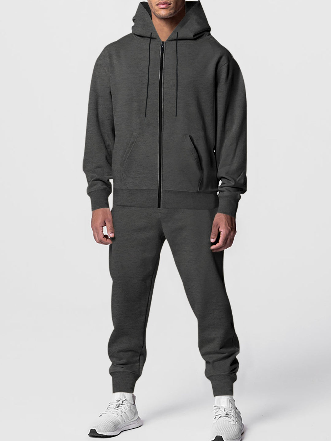 Herren Sportlicher Fleece-Jogginganzug mit Kapuze Aliams