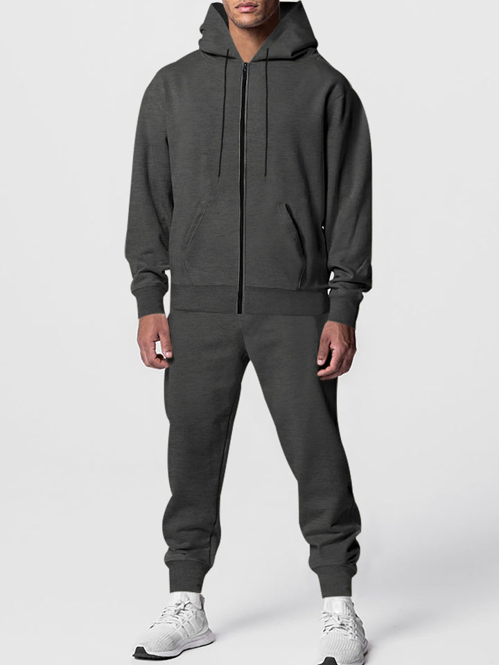 Herren Sportlicher Fleece-Jogginganzug mit Kapuze Aliams