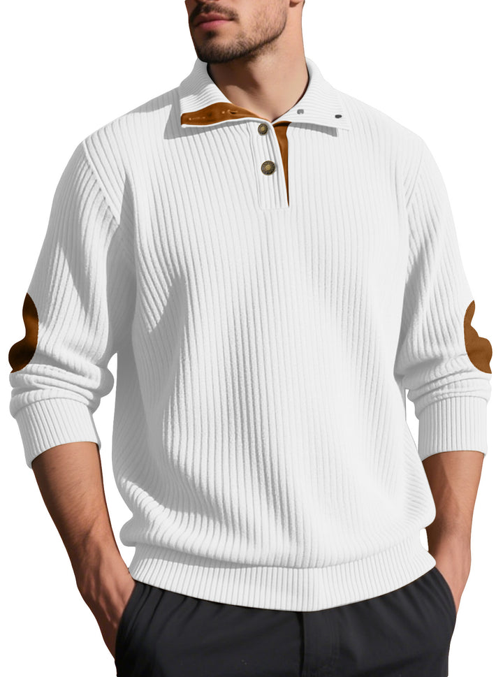 Herren Strickpullover mit einzigartigem Knopfdetails und Rippstruktur Aliams