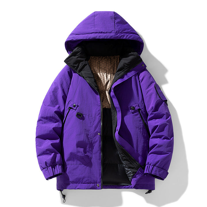 Herren Winterjacke mit dickem Fleece-Innenfutter und praktischen Multifunktionstaschen Aliams