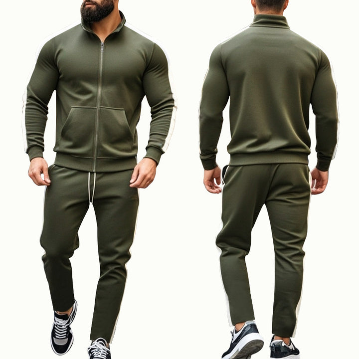 Herren Sportlicher Trainingsanzug mit modernem Stehkragen und praktischen Taschen Aliams