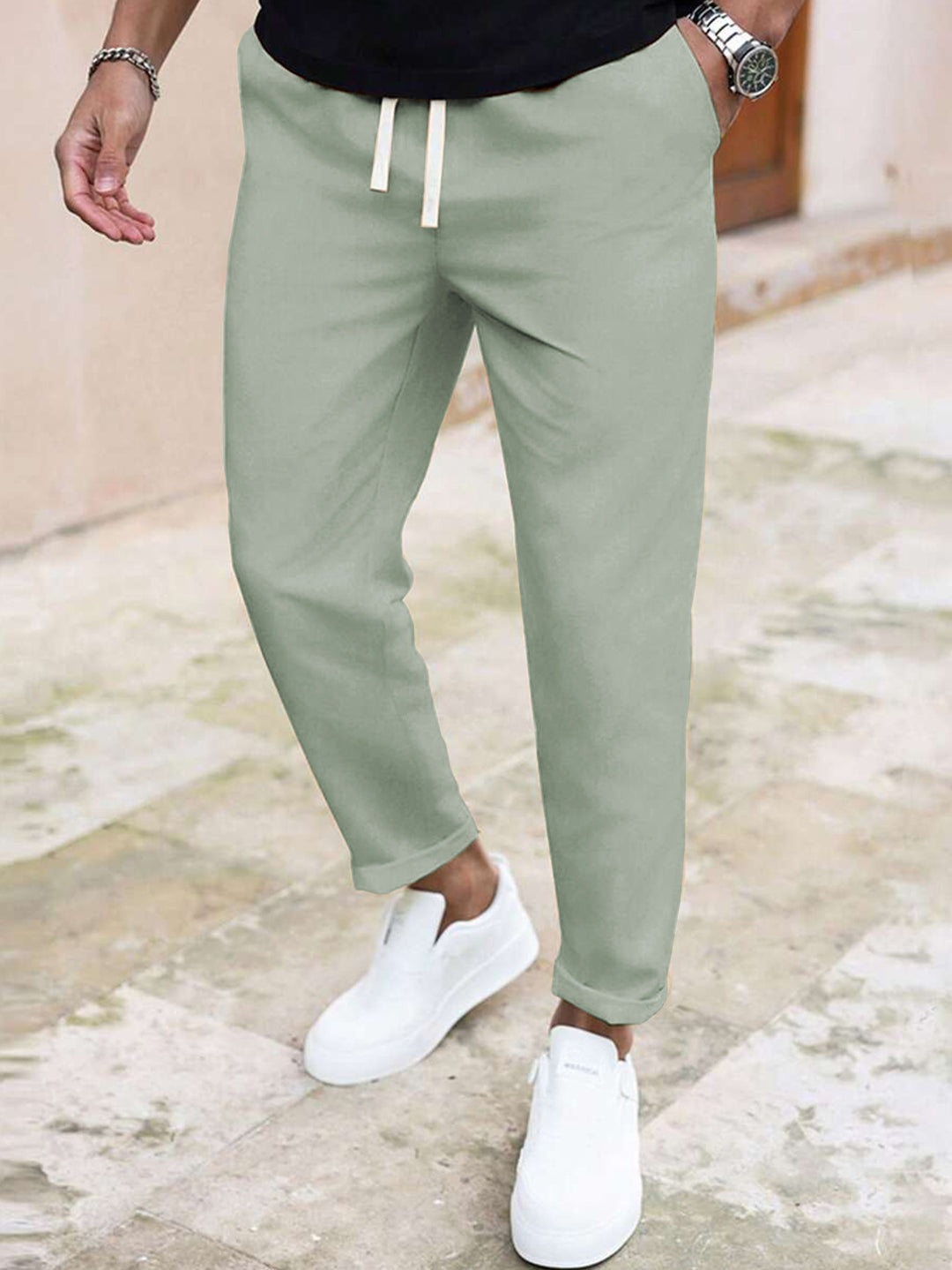 Herren Freizeithose mit elastischem Bund und praktischen Taschen Aliams