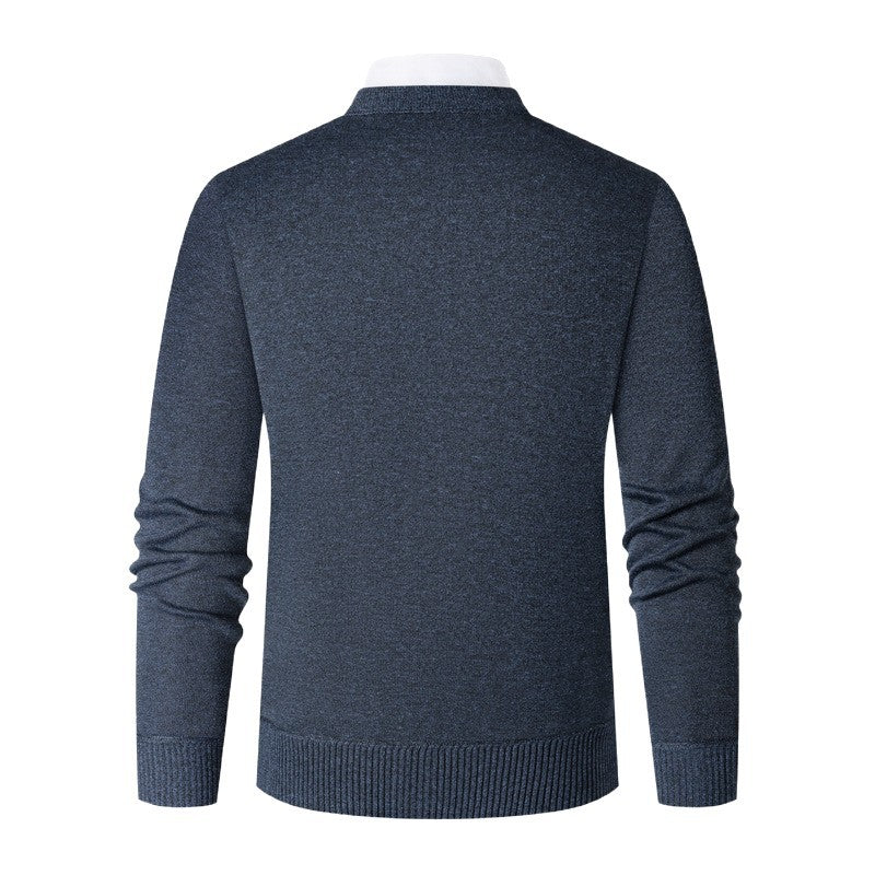 Herren Komfortabler V-Ausschnitt Strickjacke mit klassischem Karomuster Aliams