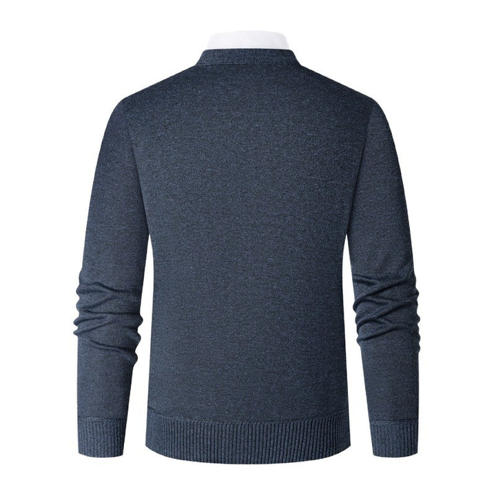 Herren Komfortabler V-Ausschnitt Strickjacke mit klassischem Karomuster Aliams