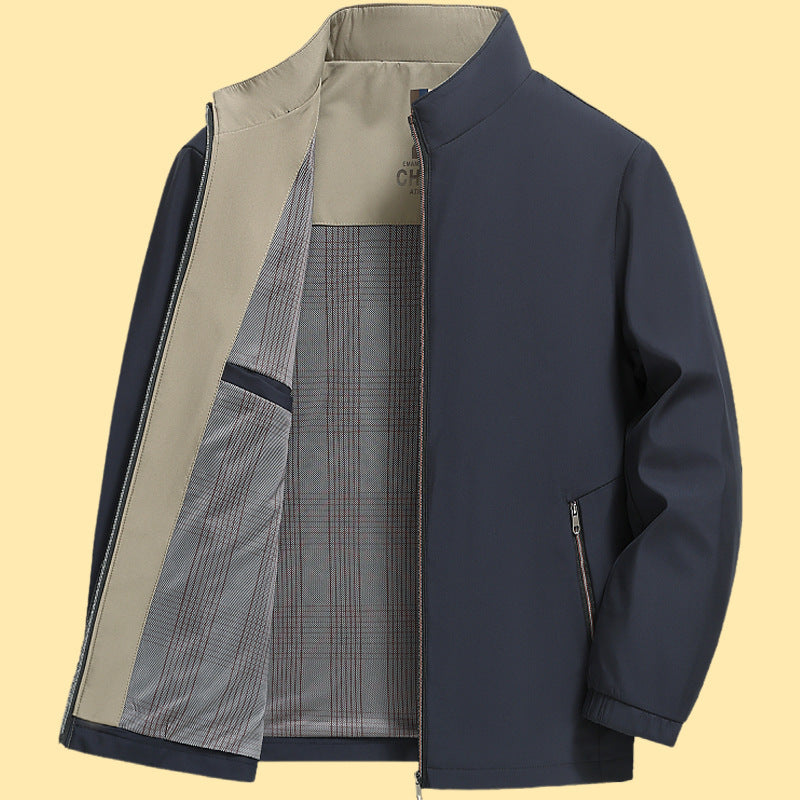 Herren elegante Freizeitjacke mit Stehkragen Aliams