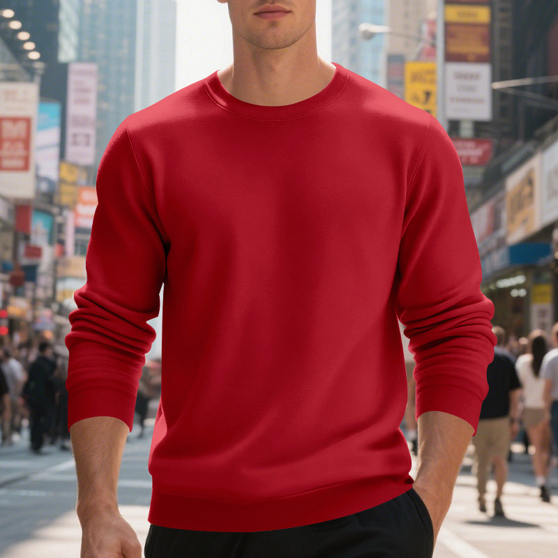 Herren klassischer Sweatshirt mit Rundhalsausschnitt und bequemer Passform Aliams