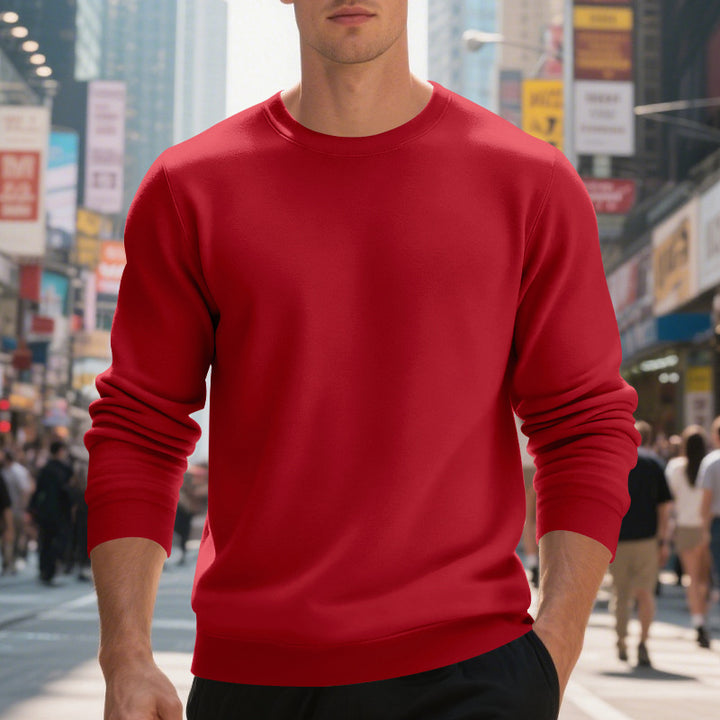 Herren klassischer Sweatshirt mit Rundhalsausschnitt und bequemer Passform Aliams