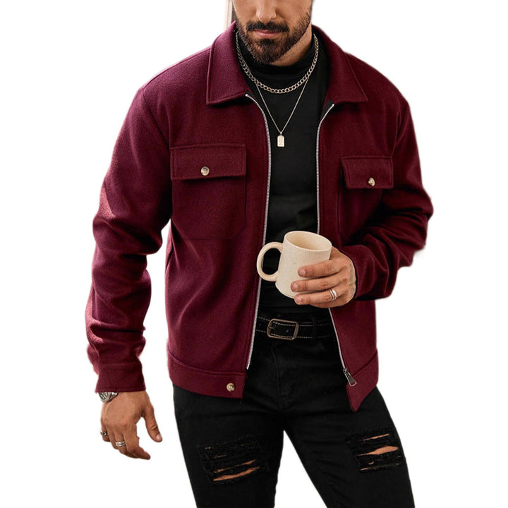 Herren City-Stil Jacke mit verstecktem Reißverschluss von Aliams