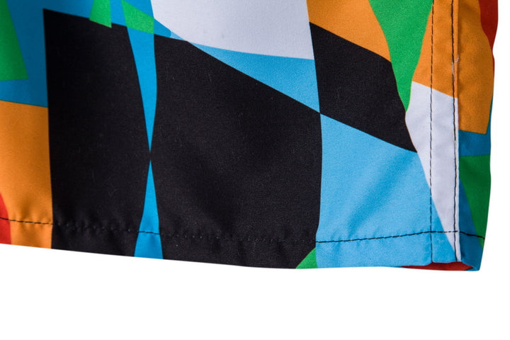 Herren Badeshorts mit lebhaftem geometrischem Muster und elastischem Bund Aliams