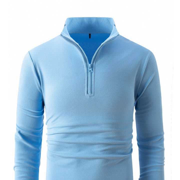 Herren Sportliches Langarmshirt mit halben Reißverschluss Aliams