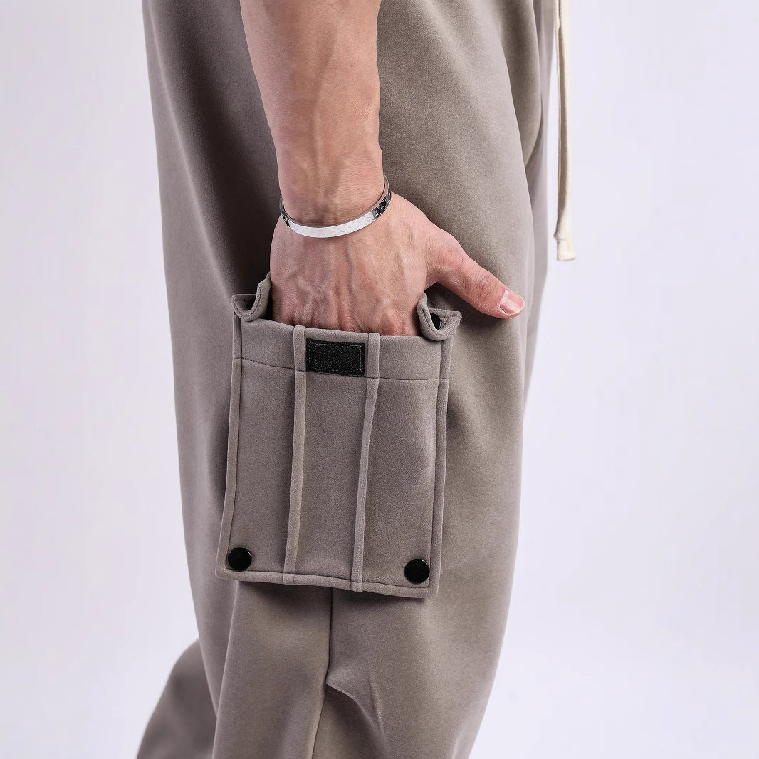 Herren Cargo-Jogginghosen mit seitlichen Taschen und elastischem Bund Aliams