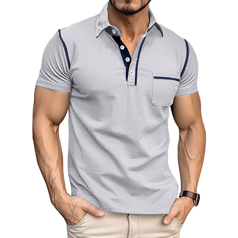 Herren Kurzarm-Poloshirt mit modernem Schnitt und praktischer Brusttasche Aliams