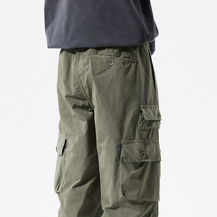 Herren Cargo-Hose mit mehreren Taschen und elastischem Bund Aliams