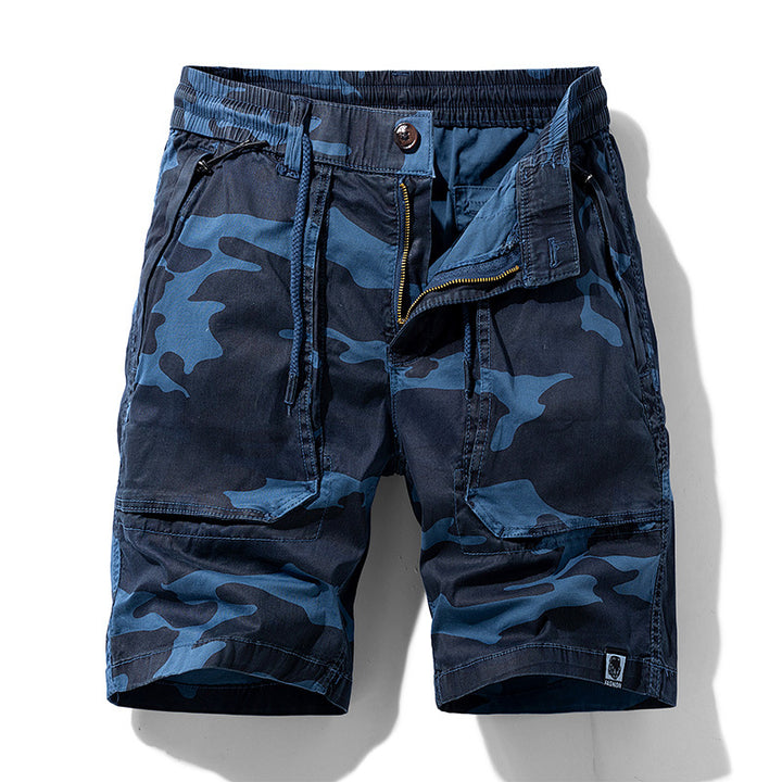 Herren Cargoshorts mit elastischem Bund und multifunktionalen Taschen Aliams