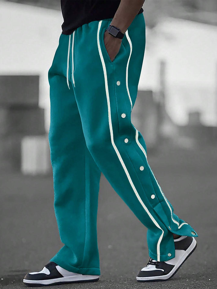 Herren sportliche Freizeithose mit Druckknopf-Detail Aliams