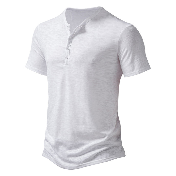 Herren Kurzarm Henley-T-Shirt mit Knopfleiste und atmungsaktivem Material Aliams