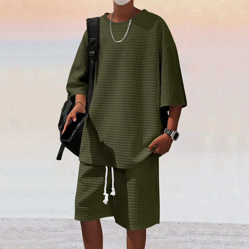 Herren Freizeitsport Set aus locker sitzendem Oberteil mit atmungsaktiven Shorts Aliams