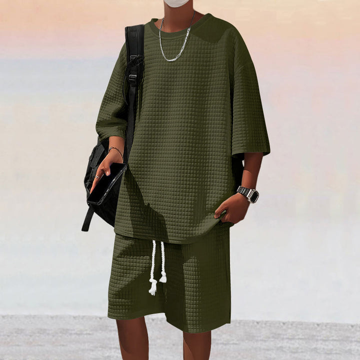 Herren Freizeitsport Set aus locker sitzendem Oberteil mit atmungsaktiven Shorts Aliams