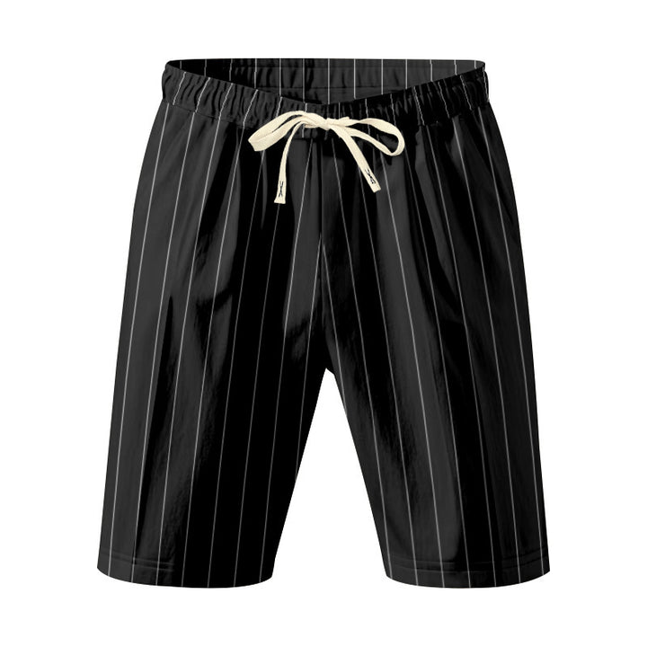 Herren Strandshorts mit Elastischem Bund und Stilvollem Streifenmuster Aliams