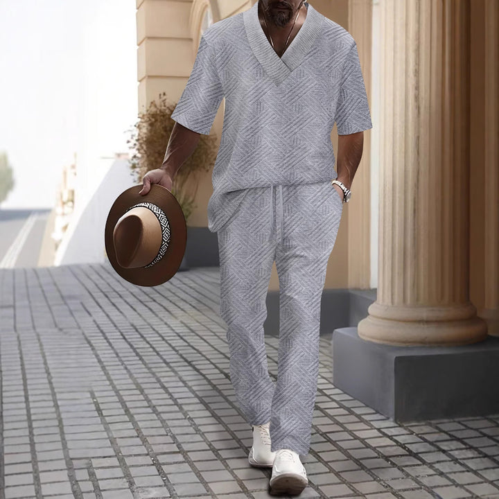 Herren Set mit modernem V-Ausschnitt und elastischem Bund Aliams