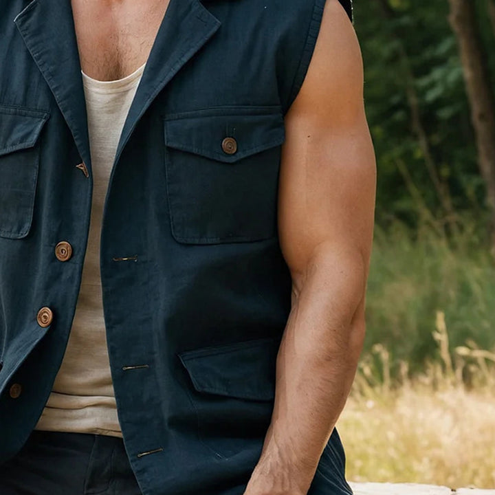 Herren praktische Outdoor-Weste mit vielseitigen Taschen Aliams