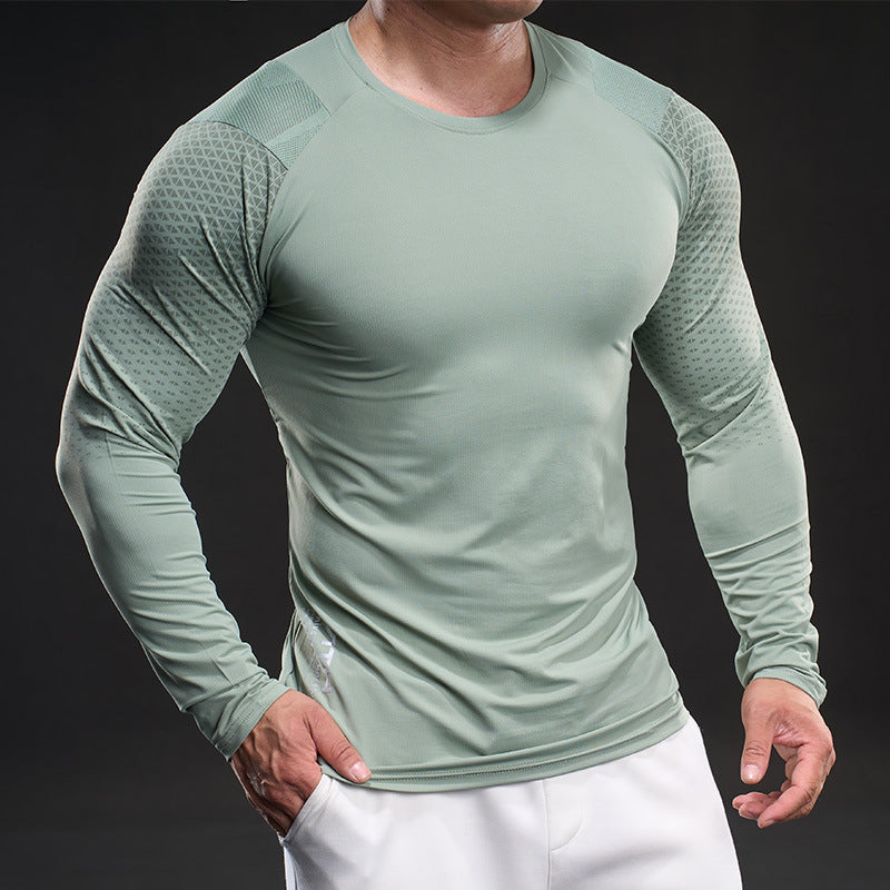 Herren sportliches Langarm-Funktionsshirt mit atmungsaktivem Mesh-Einsatz Aliams