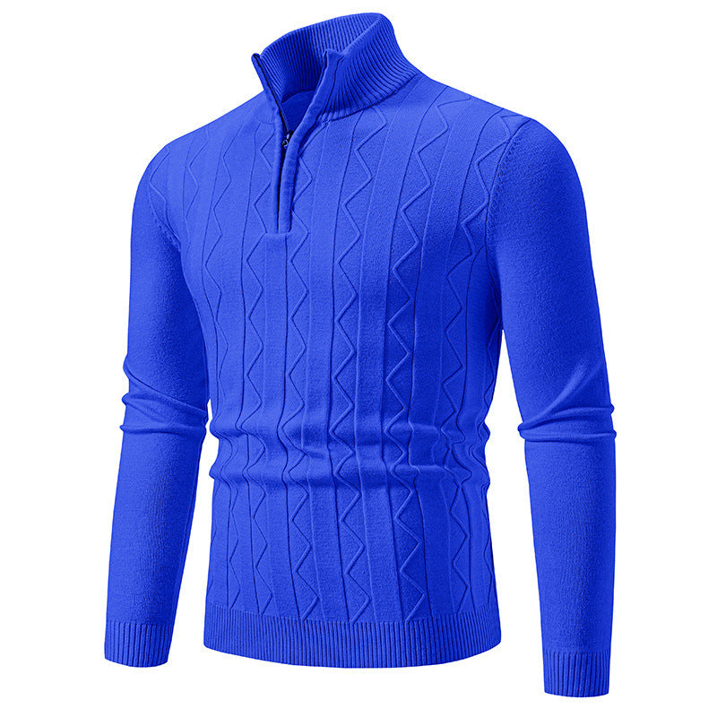 Herren eleganter Rollkragenpullover mit Zopfmuster und hohem Kragen Aliams
