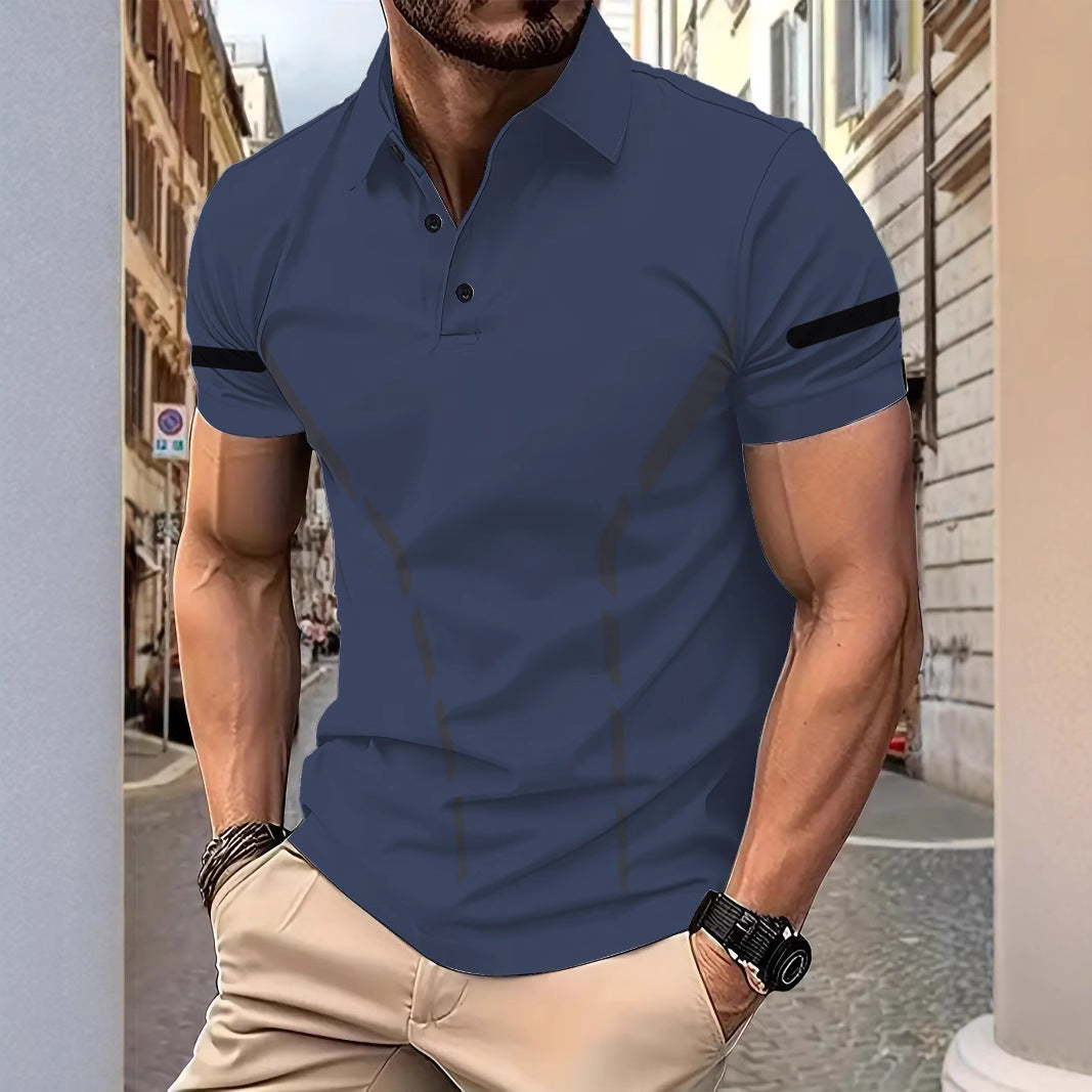 Herren Poloshirt mit modernem sportlichem Schnitt und dynamischen Akzentlinien Aliams