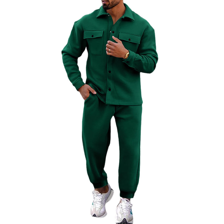 Herren bequeme und stilvolle Loungewear mit oberem Hemd und Jogginghose Aliams