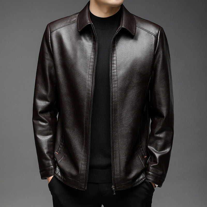 Herren elegante Lederjacke mit modernem Schnitt Aliams