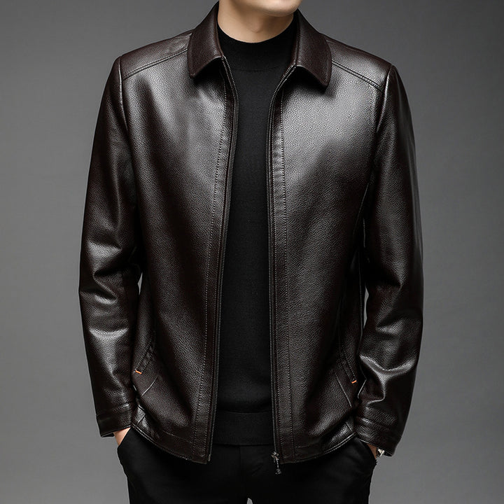 Herren elegante Lederjacke mit modernem Schnitt Aliams