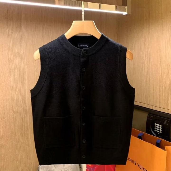 Damen elegante Strickweste mit praktischen Taschen Aliams