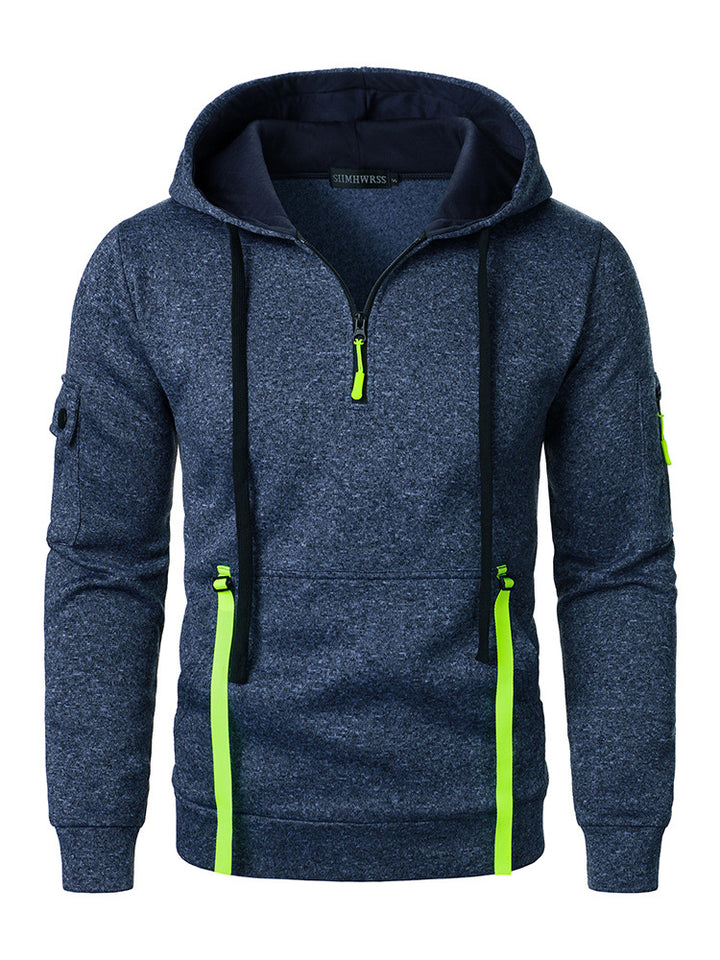Herren sportlicher Hoodie mit atmungsaktiven Einsätzen und praktischen Reißverschlusstaschen Aliams