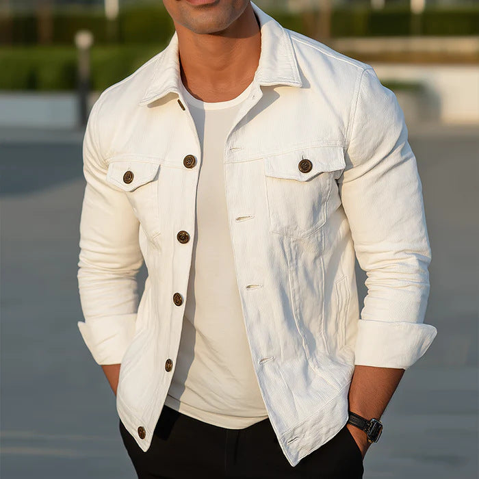 Herren stylische Baumwolljacke mit praktischen Taschen Aliams