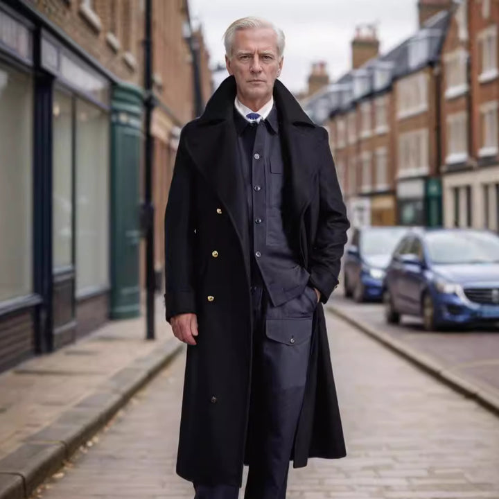 Herren eleganter und stilvoller Dufflecoat mit modernen Akzenten Aliams