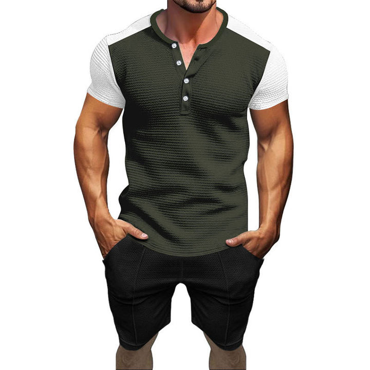 Herren Sportliches Kurzarm-Shirt und Shorts Set Aliams