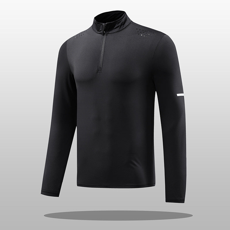 Herren Funktions-Langarmshirt mit Reißverschluss und atmungsaktivem Material Aliams