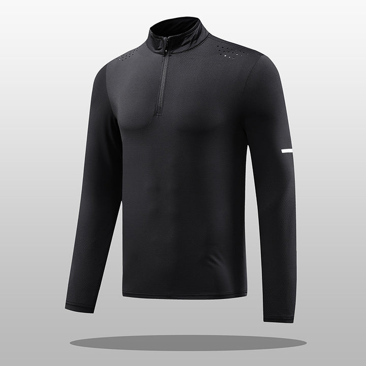 Herren Funktions-Langarmshirt mit Reißverschluss und atmungsaktivem Material Aliams