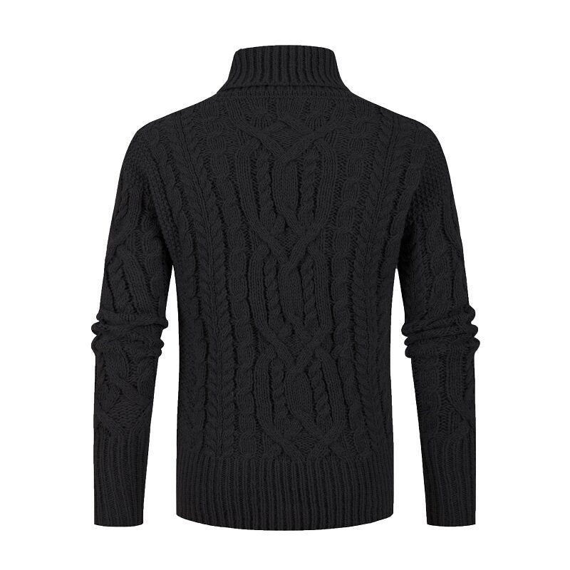 Herren Grobstrickpullover mit Schalkragen und raffinierten Zopfmuster Aliams