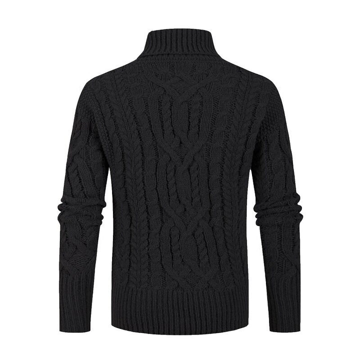 Herren Grobstrickpullover mit Schalkragen und raffinierten Zopfmuster Aliams