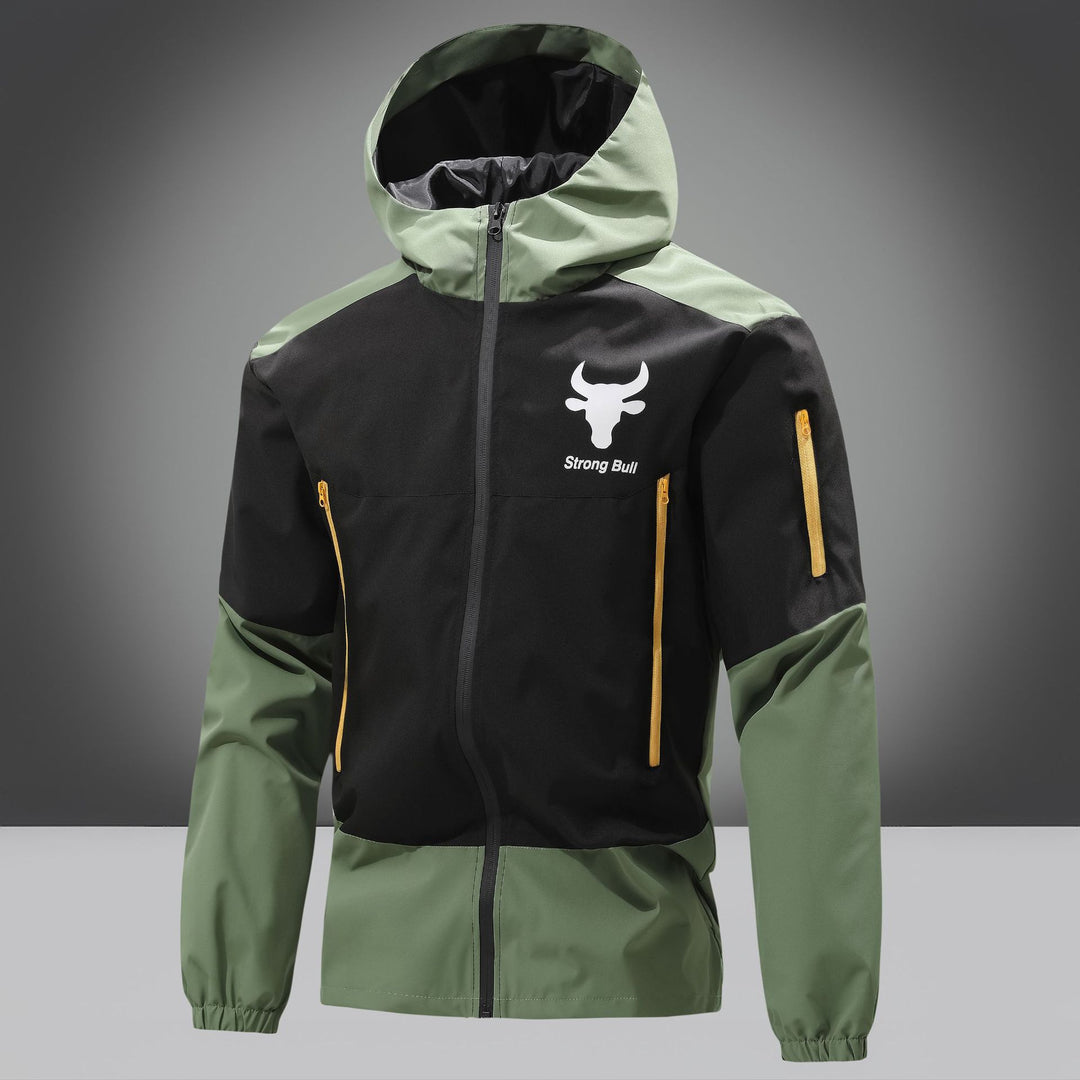 Herren Funktionsjacke mit wasserdichtem Material und praktischen Reißverschlusstaschen Aliams