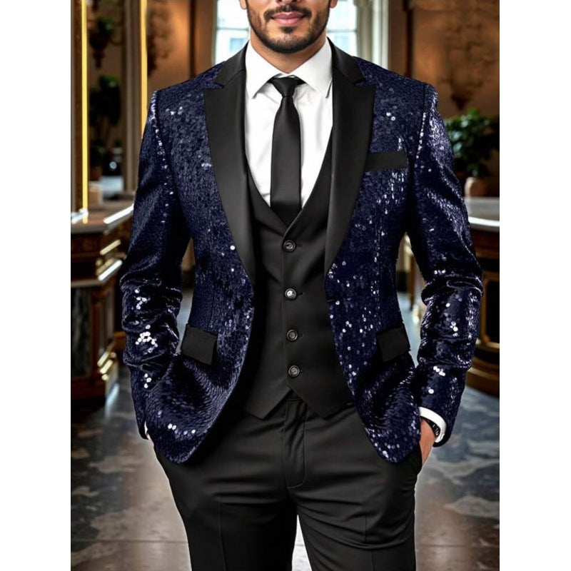 Herren Glamouröser Pailletten-Smokingblazer Aliams 1761380182