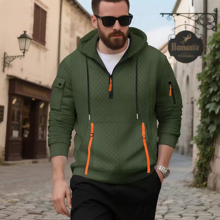 Herren stylischer Kapuzenpullover mit strukturiertem Design und praktischen Taschen Aliams