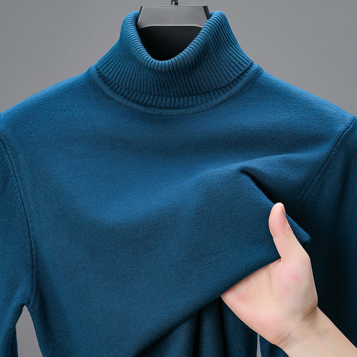 Herren eleganter Rollkragenpullover aus hochwertiger Baumwolle Aliams