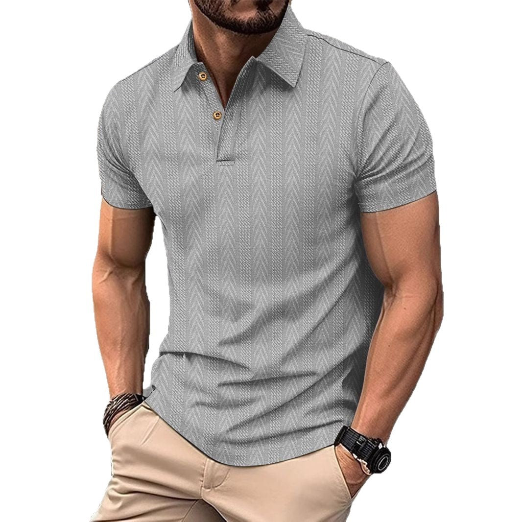 Herren Kurzarm Poloshirt mit strukturiertem Design und eleganter Knopfleiste Aliams