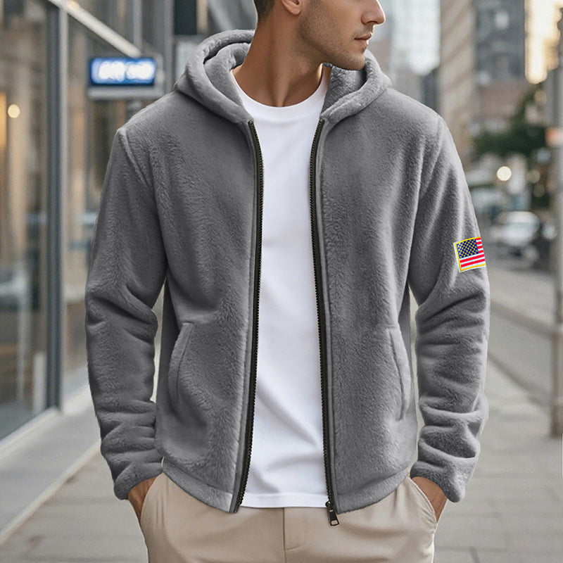 Herren gemütlicher Kapuzenpullover aus weichem Fleece mit bequemem Schnitt Aliams