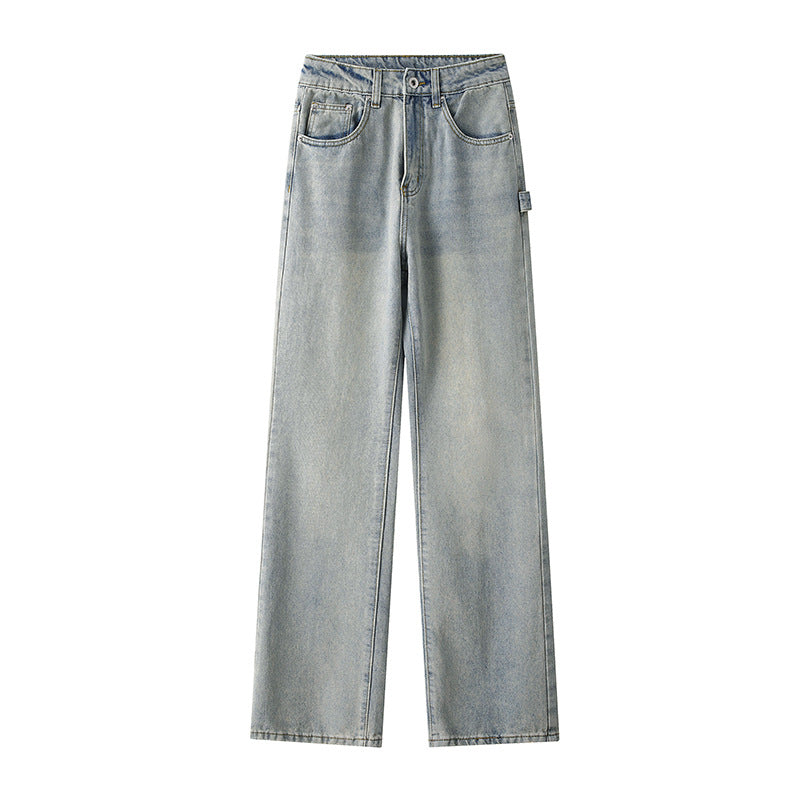 Herren Weitgeschnittene Jeans mit hohem Bund und praktischen Taschen Aliams