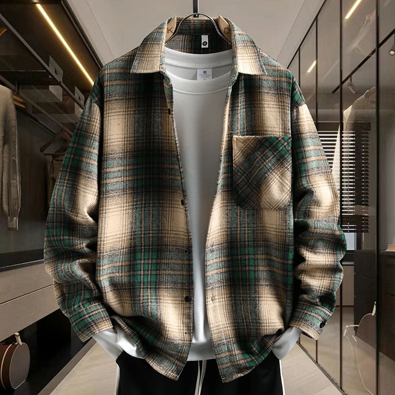 Herren Karierter Shirtjacke Aliams